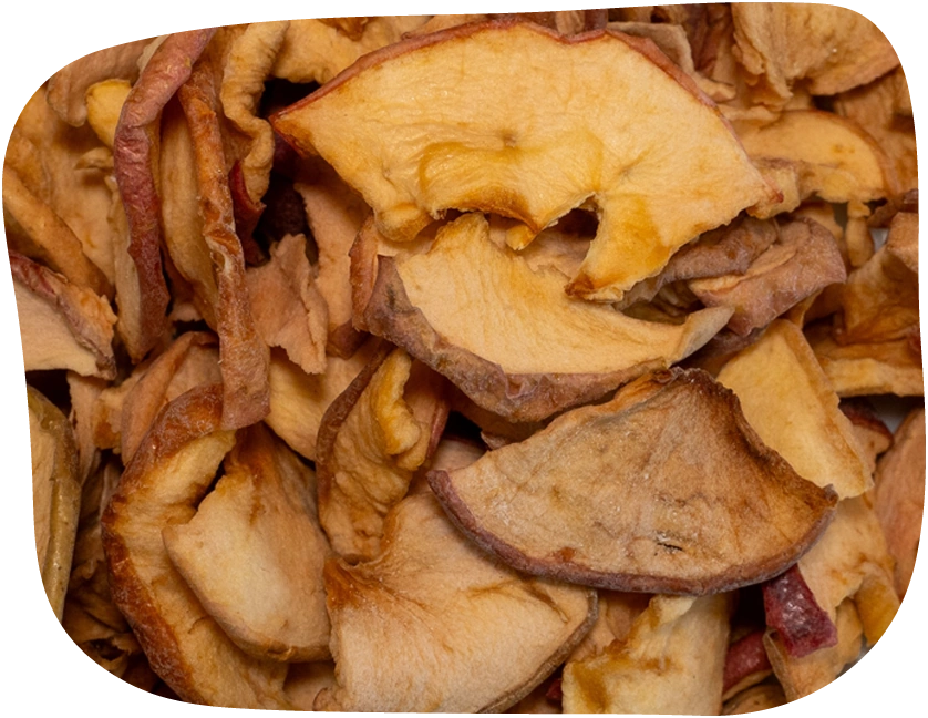 Dried apple chips from The Hay Shed which are a perfect tasty snack for small pets such as rabbits.