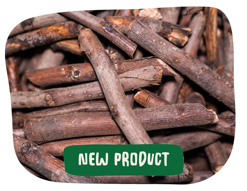 A close up image of The Hay Shed's pear sticks with caption NEW PRODUCT